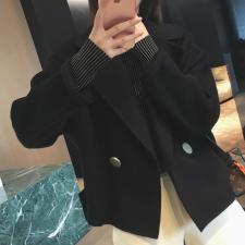 SL20111韩范儿大扣子西装领百分百羊毛双面呢短款外套，女装西装，L·H·X