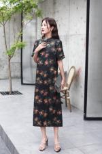 夏季香云丝大版妈妈款旗袍款连衣裙，女装婚纱/旗袍/礼服，矢口日慧