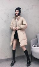 W6821可盐可甜泡泡袖抽绳时尚百分百羽绒保暖羽绒服，女装羽绒服，L·H·X