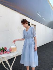 夏季棉麻连衣裙,女装连衣裙,昕叶良品