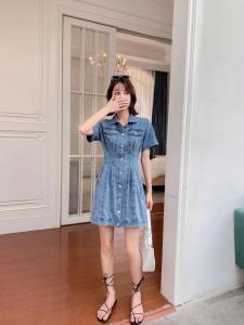 牛仔收腰连衣裙，女装连衣裙，QY2