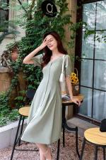 21新款现货简约大方显瘦连衣裙面料舒服薄没里衬M-XXL，女装连衣裙，艾涵