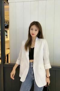 SGH2109春季新款西装领一粒扣韩版时尚大方西装外套,女装西装,L·H·X