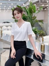 夏季新款，领口珍珠小衫，女装，红利秀雅
