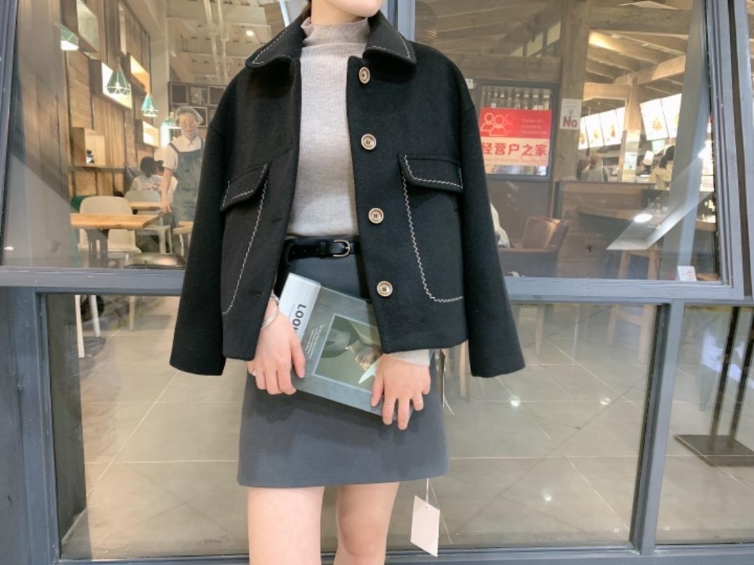 呢料短外套，女装短外套，AMSS 艾玛莎莎