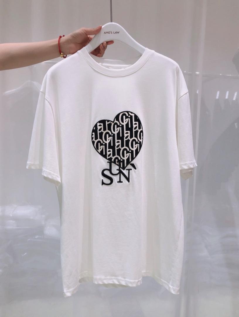 爱心T桖，贴布刺绣工艺，女装，AMO