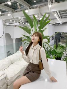 波浪领洋气衬衫,女装衬衫,麦筱萌