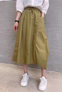 XL9911夏季新款2021气质欧韩范松紧腰不规则百褶裙，女装，L·H·X