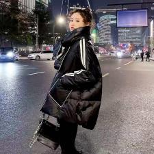 DG850韩范时尚简约大口袋配围脖冬季保暖羽绒服，女装羽绒服，L·H·X