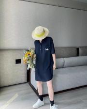 AX9606夏季新款气质2021宽松刺绣大版POLO领纯色连，女装，L·H·X