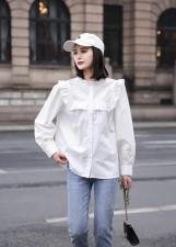 春款木耳边衬衫上衣，女装衬衫，魅力可诗
