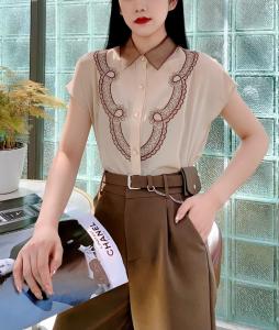 仿真丝面料小衫,女装,露彩
