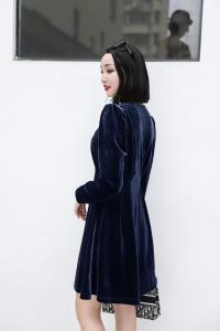 【现货】亮扣丝绒连衣裙,女装连衣裙,艾丹迪蔓