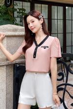 夏季新款V领百搭小衫，女装，田间晨露