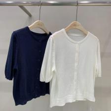 夏季新品亚麻料针织开衫，女装，ANRUILA