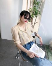 蕾丝花边翻领衬衣，女装，兰魅依生