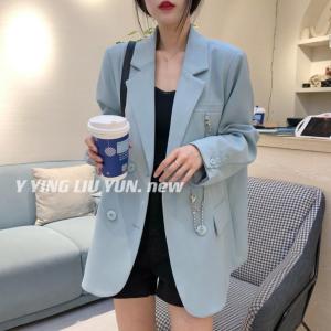 个性款链条西装外套,女装西装,迎盈柳韵