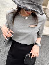 跑量开口T简约洋气，女装，Queena PHoebe
