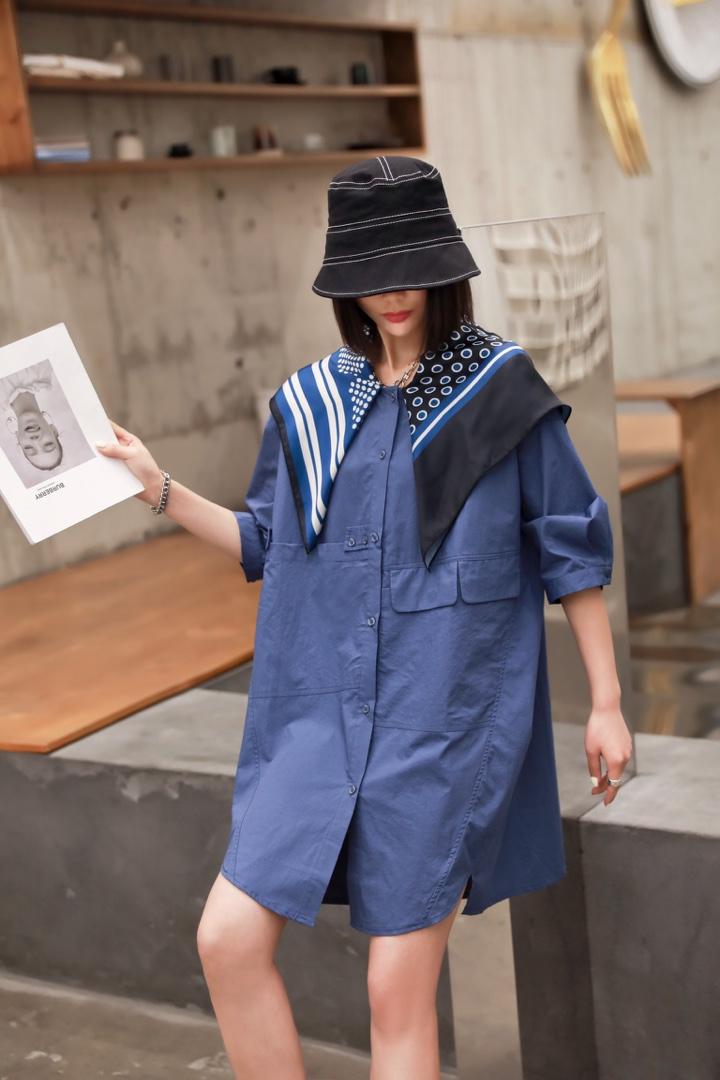 披肩衬衣裙，女装，C&B