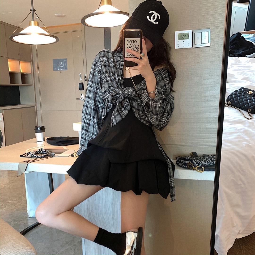 不规则吊带裙，女装背心吊带，XTZ style