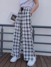 夏季新款格子阔腿裤，女装，1+1 MAIN ROAD