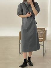 韩系小翻领连衣裙，女装连衣裙，莎纯希