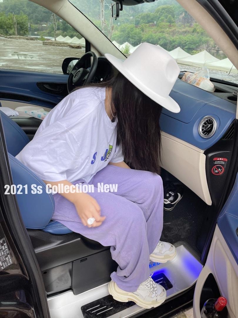 卡通Ｔ多色纯棉水洗高腰拖地裤，女装，G