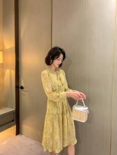 【现货】2021年春夏新品韩版时尚大方百搭连衣裙，女装连衣裙，荷塘月色