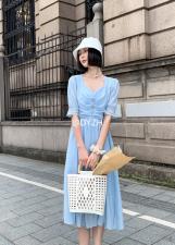 【现货】夏装新款小众甜美超仙提花面料连衣裙，女装连衣裙，东洋天堂之花
