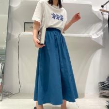 【现货】夏季新款碎花净色半裙百褶裙，女装半身裙，素名