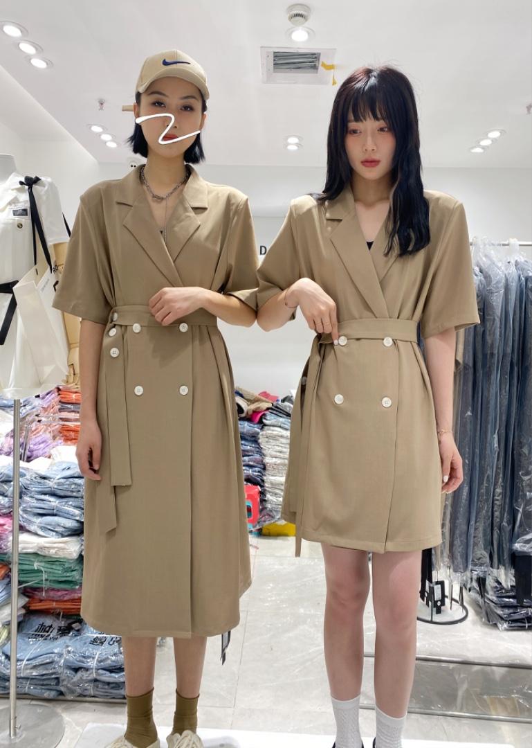 夏季气质西装裙透气垂感显瘦人手，女装西装，柚意
