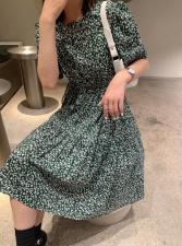 夏季新款韩版小房子图案连衣裙，女装连衣裙，红头发儿