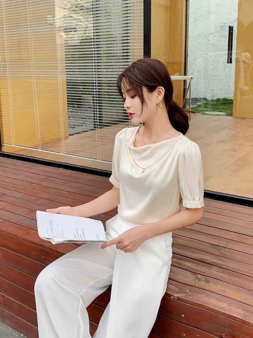 醋酸气质款小衫，女装，妙黎秀
