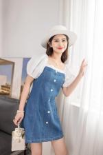 夏季新款拼接连衣裙，女装连衣裙，甜野
