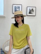 夏季新品，法螺纹了印花字母款上衣，女装，色调轩