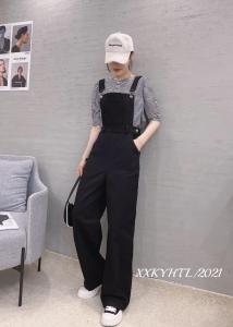 21021、条纹背带牛仔裤套装,女装牛仔裤,茜茜可依 红太狼