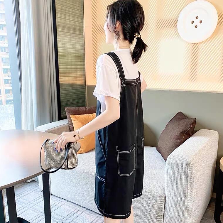 夏季单色背带裤，女装，斐媞梦