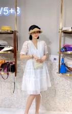 DG898夏季新款2021甜美气质显瘦拼蕾丝系绳收腰娃娃裙，女装，L·H·X
