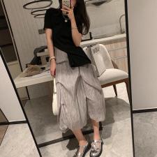 褶皱半身裙，女装半身裙，XTZ style