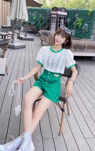 夏款新款蕾丝短袖,女装,谷斯