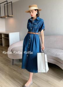 【现货】夏季新款 短袖牛仔长裙,女装,珂 慧