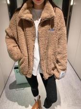 网红立领抽绳带?标拉链羊羔毛颗粒卫衣，女装卫衣/绒衫，L·H·X