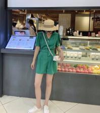 【现货】夏季新品可休闲可时装的连体短裤100%天丝面料，女装，蓝典
