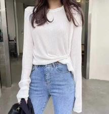 马卡龙针织外套配T恤美丽哦！，女装T恤，丽薇塔