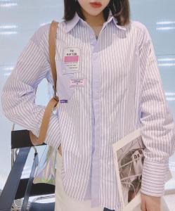 韩版长袖条纹衬衫,女装衬衫,LOVELS