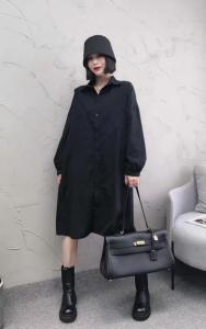 XL9818春款爆版泡泡袖后背抽牛筋时尚休闲长款衬衫，女装衬衫，L·H·X