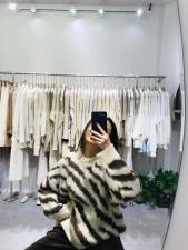 【新款现货】斑马纹重工毛衣，个性时尚，女装针织衫/毛衣，CHERRY·印