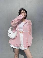 ZCL611欧洲站夏季新款2021欧货女装蕾丝拼接宽松防晒衣，女装，L·H·X