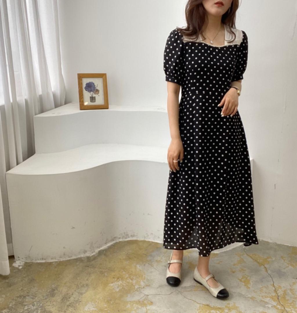 珍珠收腰连衣裙，女装连衣裙，土布鱼