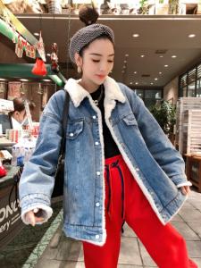 欧版加绒牛仔外套,女装,一杭